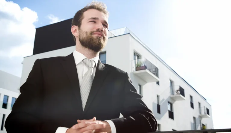standing on balcony